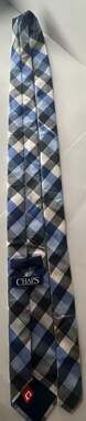 Chaps Men's Blue and Gray Gingham Plaid Checkered Necktie